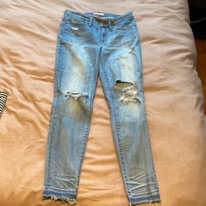 Madewell distressed 9” high-rise skinny jeans